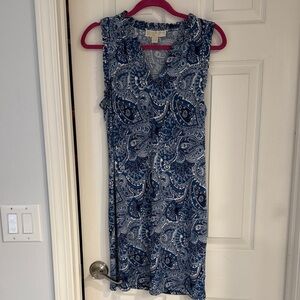 Michael Kors Blue and White Paisley Dress